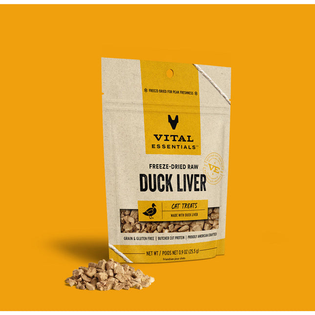 Vital Essentials - Duck Liver Freeze Dried Cat Treats 0.9oz