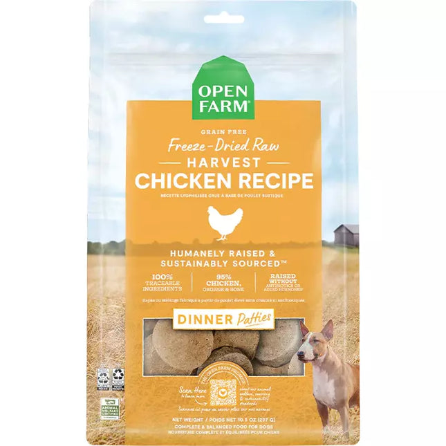 Open Farm - Dog Freeze-Dried Raw Chicken Patties 17.5oz