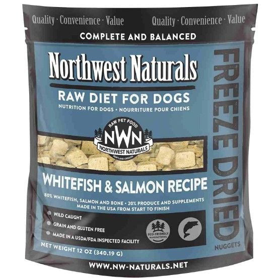 Northwest Naturals Freeze Dried Raw Nuggets Whitefish & Salmon 12oz