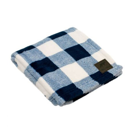 Tall Tails Navy Plaid Blanket 30x40