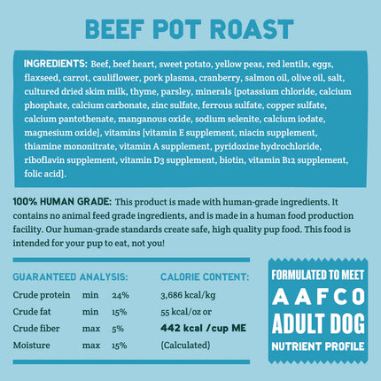 A Pup Above Beef Pot Roast Whole Food Cubies - Grain Free