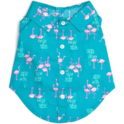 The Worthy Dog Blue Flamingo Shirt