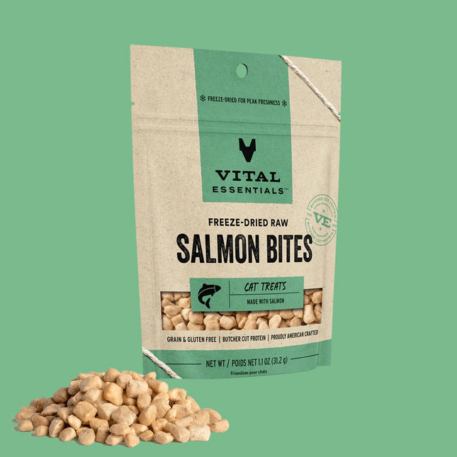 Vital Essentials Cat Freeze-Dried Raw Salmon Bites Treat 1.1oz