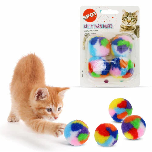 Spot Kitty Yarn Puffs Cat Toy
