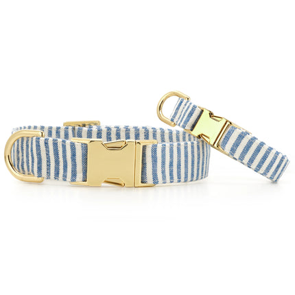 The Foggy Dog - Lake Blue Stripe Dog Collar