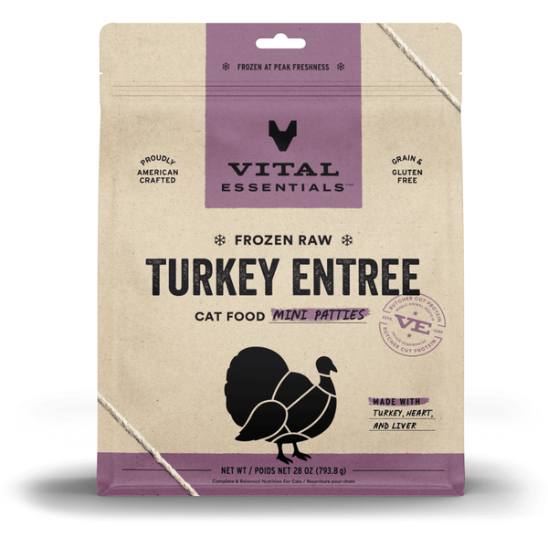Vital Essentials Cat Turkey Mini patties Frozen 28oz