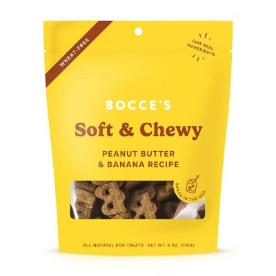 Bocce's Soft and Chewy Treats - Peanut Butter & Banana Recipe 6oz