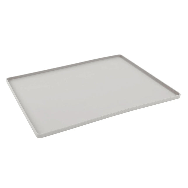 MessyMutts/MessyCats Non-slip Silicone Bowl Mat with Raised Edge, 15.75" x 12"- Light Grey