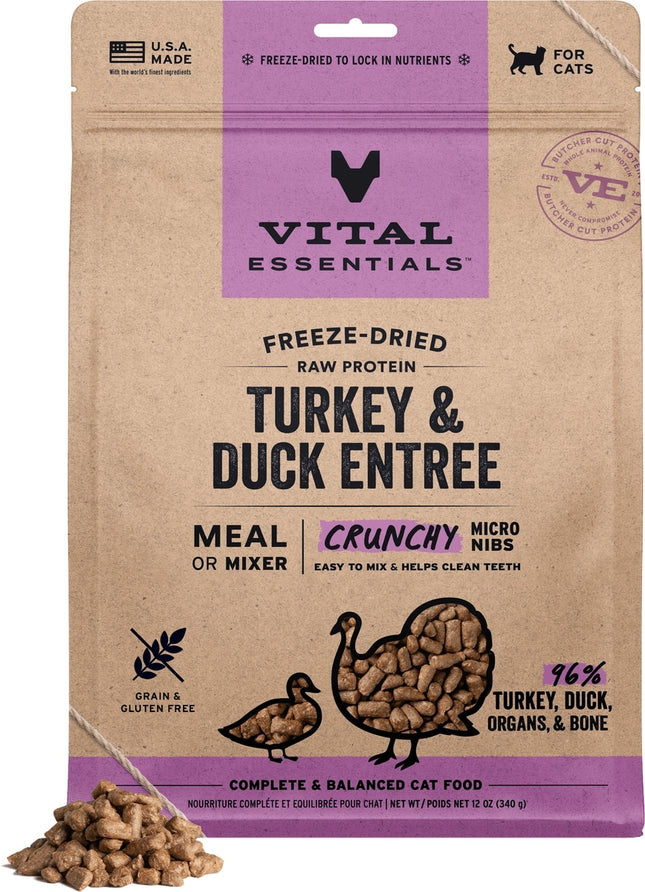 Vital Essentials Turkey & Duck Micro Nibs Cat 12oz
