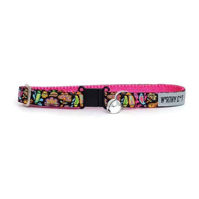 The Worthy Cat Floral Paisley Cat Collar