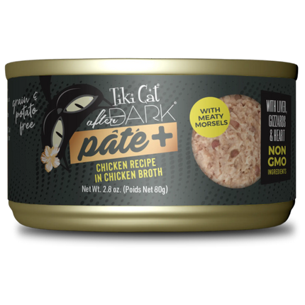 Tiki Cat After Dark Pate+ Chicken Recipe in Chicken Broth
