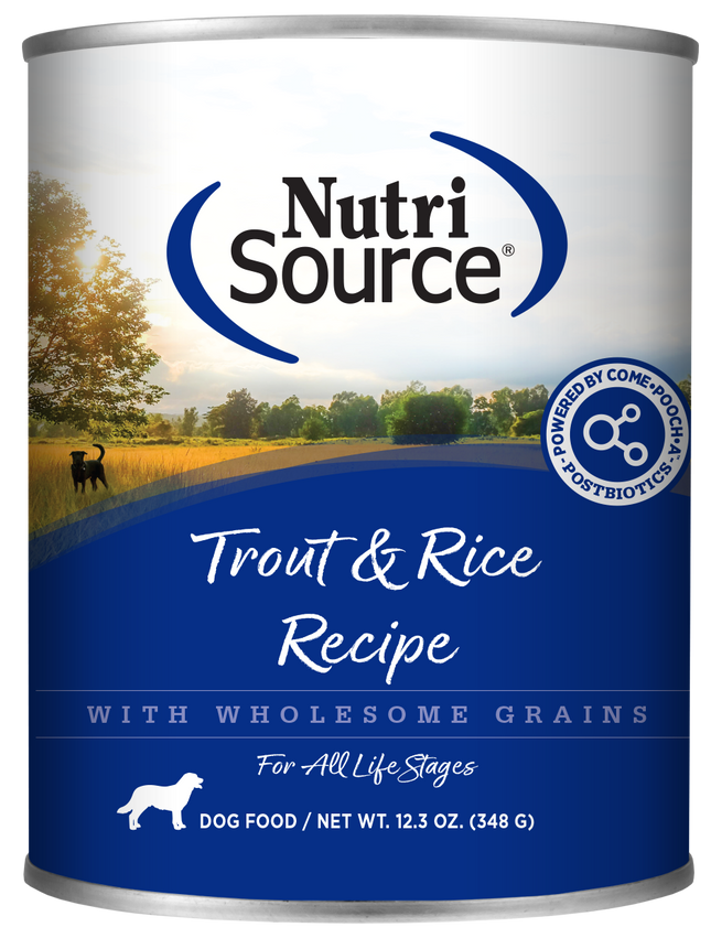 NutriSource Trout & Rice formula 13oz