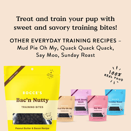 Bocce's Bac'n Nutty Training Bites - Peanut Butter & Bacon Recipe 6oz