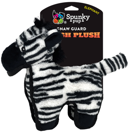 Spunky Pup Tough Plush -  Zebra