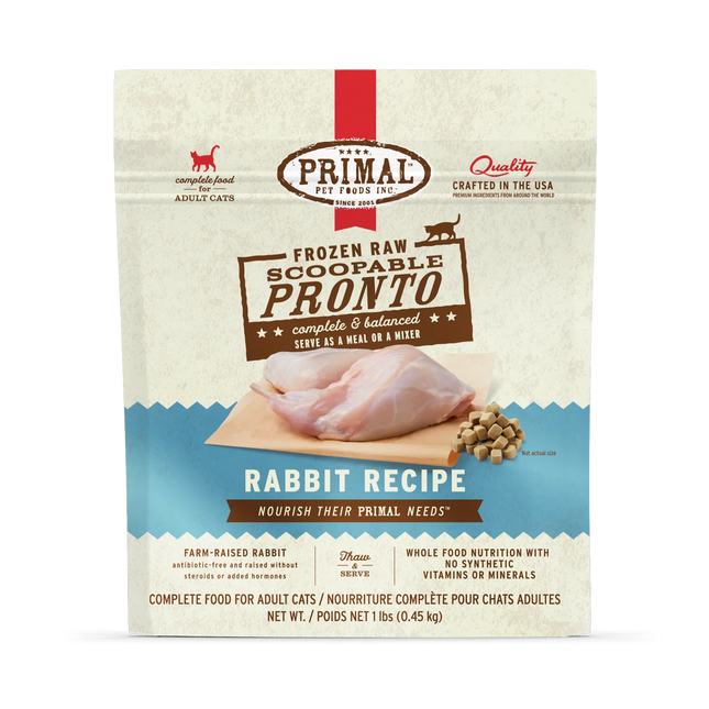 Primal Pronto Cat Frozen Rabbit 1lb