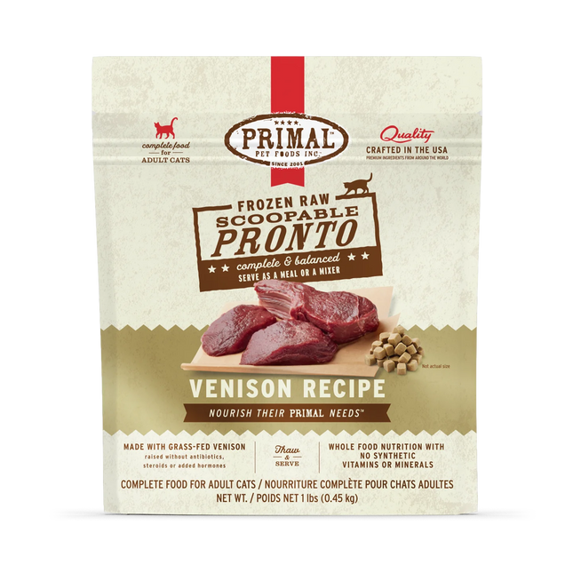 Primal Pronto Cat Frozen Venison 1lb