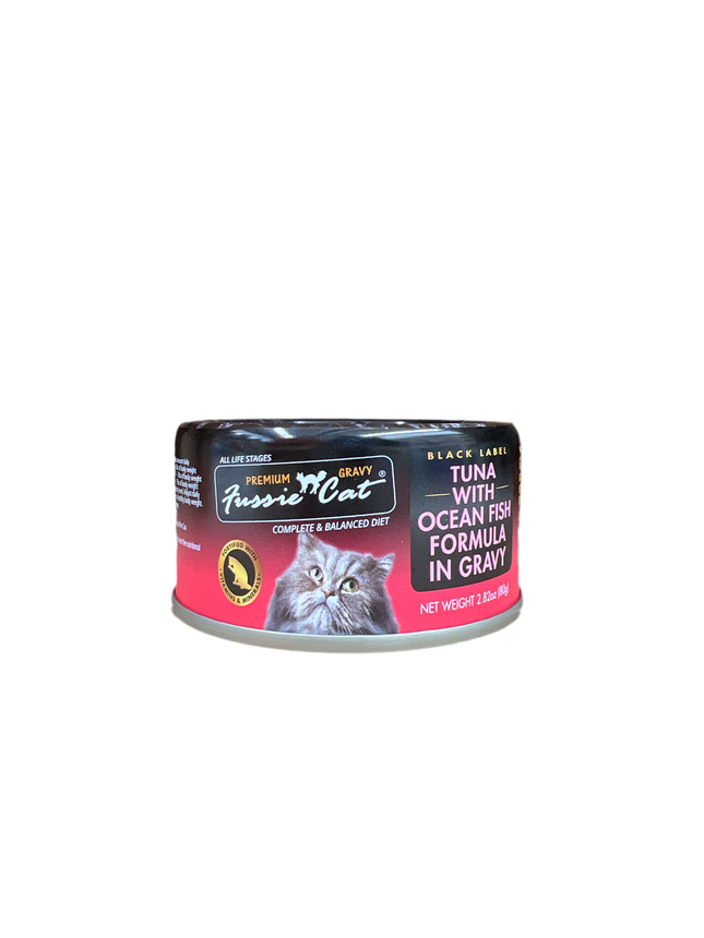 Fussie Cat Tuna with Ocean Fish in Gravy 2.82oz