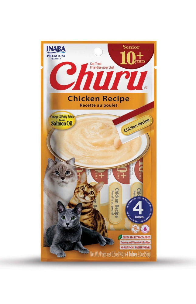Inaba Cat Churu Puree GF Chicken for Seniors (10+) 4pk
