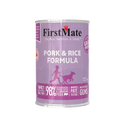 FirstMate - Limited Ingredient Pork and Rice Wet Dog Food 12.2oz