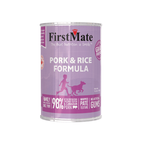 FirstMate - Limited Ingredient Pork and Rice Wet Dog Food 12.2oz