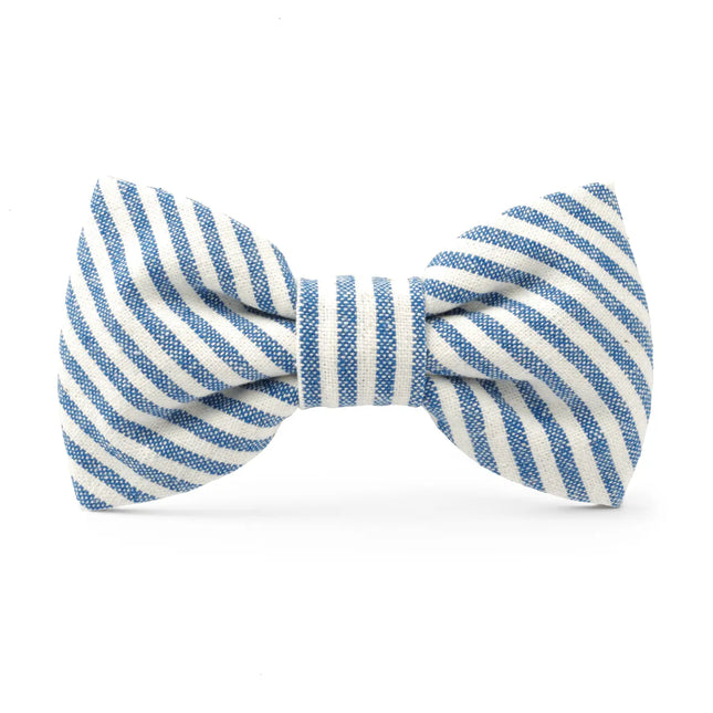 The Foggy Dog - Lake Blue Stripe Summer Dog Bow Tie
