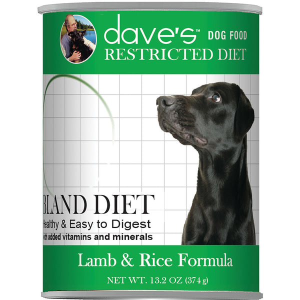 Dave's dog Restricted Diet Bland – Lamb & Rice Formula / 13.2 oz