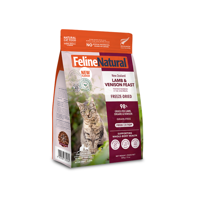 Feline Natural Cat Lamb & Venison Feast freeze-dried 11oz