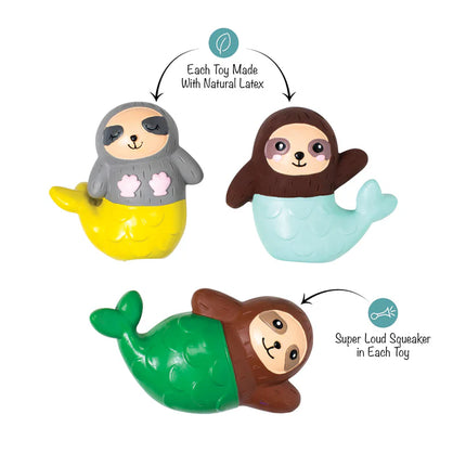 Fringe Little Sloth Mates 3 pieces Latex small dog toys
