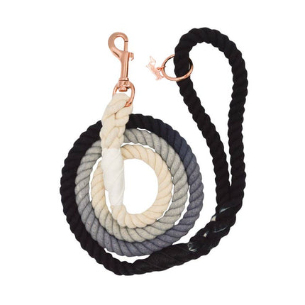Sassy Woof Rope Leash - Ombre Black