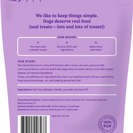 Bocce's Bedtime Tea Crunchy Biscuits - Banana Vanilla & Lavender Recipe 5oz