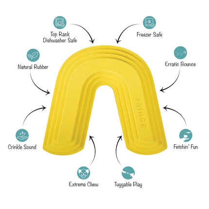 Fringe Dura Club Color Me Happy Rubber Dog toy