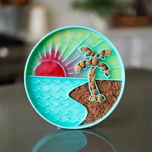 Messy Mutts Interactive Lick Bowl Slow Feeder - Beach