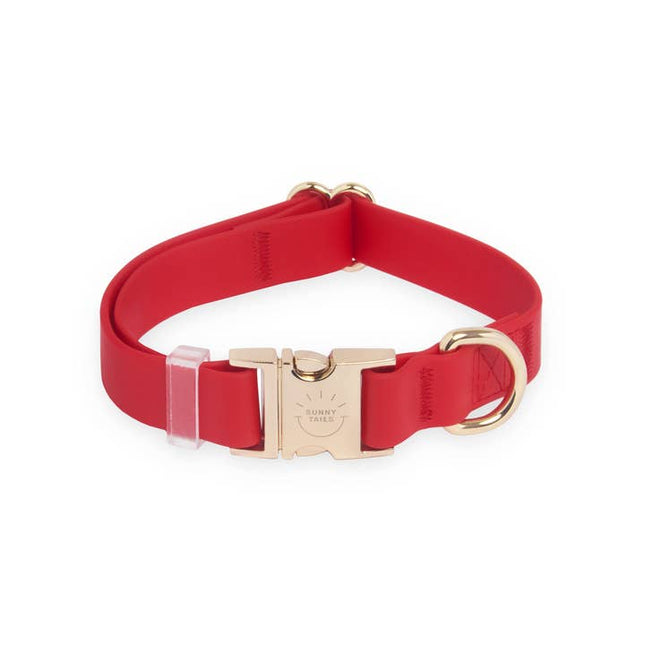 Sunny Tails - Cherry Red Waterproof Dog Collar