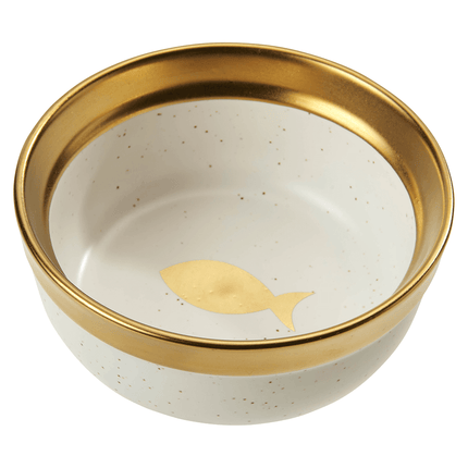 Malibu Dish Gold rim 5" cat bowl