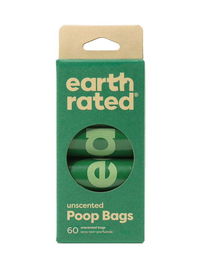 Earth Rated Poop Bags Unscented Refill Rolls - 60ct