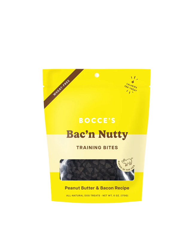 Bocce's Bac'n Nutty Training Bites - Peanut Butter & Bacon Recipe 6oz