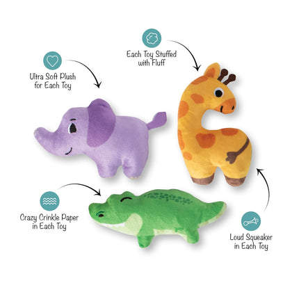 PETSHOP WILD TIMES 3 PIECE MINI TOYS