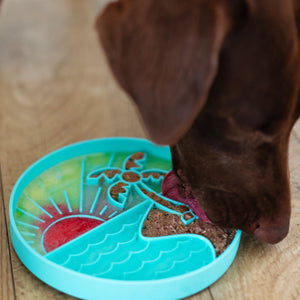 Messy Mutts Interactive Lick Bowl Slow Feeder - Beach