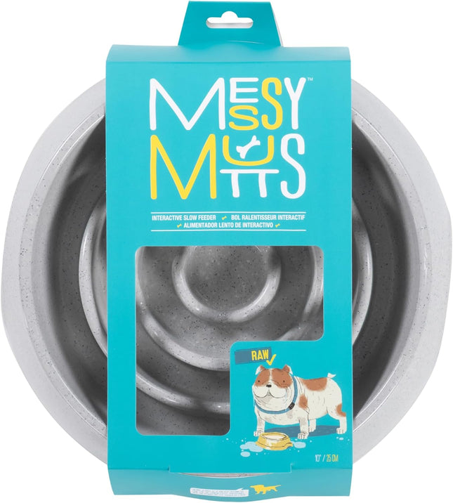 Messy Mutts/Cats Round Slow Feeder - Speckled Gray 1.75 Cup