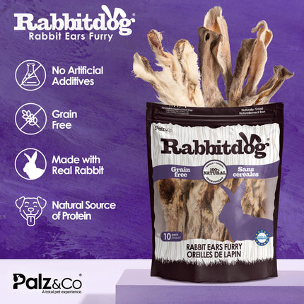 Palz & Co - RabbitDog Rabbit Ears with Fur 10 Pack