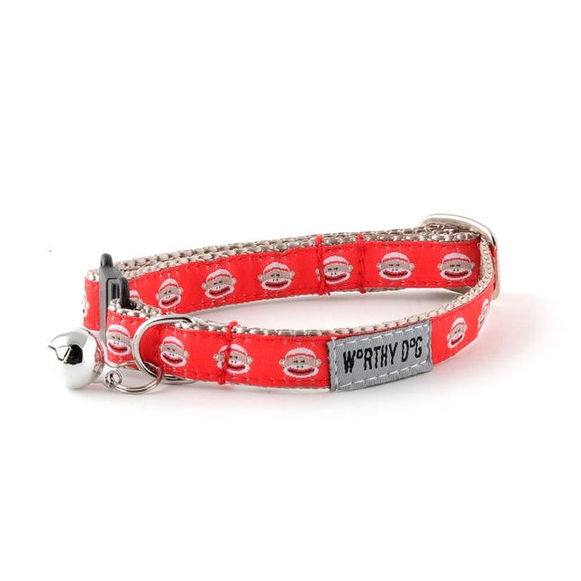 The Worthy Cat Sock Monkey Cat Collar