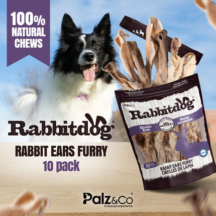 Palz & Co - RabbitDog Rabbit Ears with Fur 10 Pack