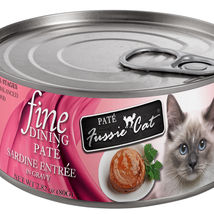 Fussie Cat Fine Dining Pate Sardine Entree in Gravy