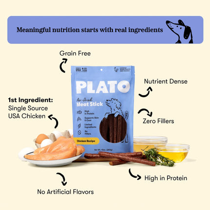 Plato Air Dried Meat Sticks -  Chicken 10oz