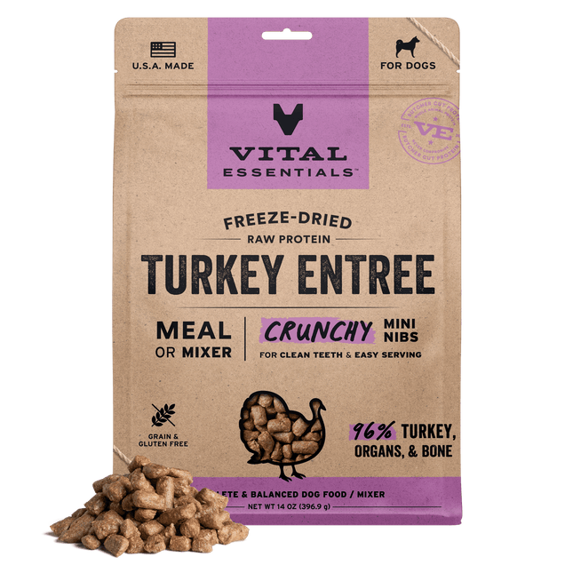 Vital Essentials Dog - Turkey Entree Crunchy Mini Nibs 14oz