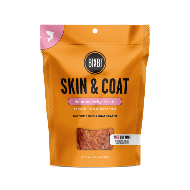 Bixbi Skin and Coat Treats - Salmon Jerky 10oz