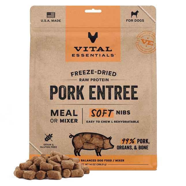 Vital Essentials Dog - Pork Entree Soft Nibs 14oz