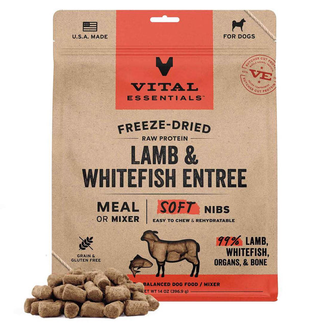Vital Essentials Dog - Lamb & Whitefish Entree Soft Nibs 14oz