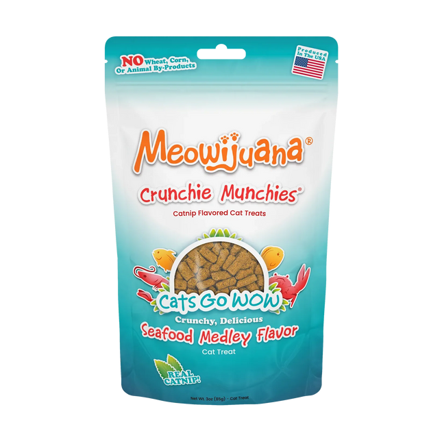 Meowijuana Crunchie Munchies - Seafood Medley Treats 3oz