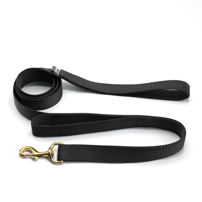 Major Darling Double Handle Leash 1" wide / 6' long Black